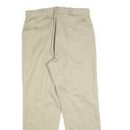 DICKIES Mens Beige Cotton Blend Regular Straight Trousers W36 L32 Workwear