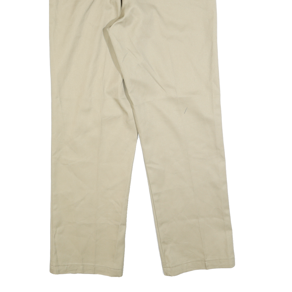 DICKIES Mens Beige Cotton Blend Regular Straight Trousers W36 L32 Workwear