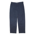 DICKIES Mens Cotton Blend Navy Blue Regular Fit Straight Leg Trousers W32 L31