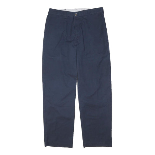 DICKIES Mens Cotton Blend Navy Blue Regular Fit Straight Leg Trousers W32 L31