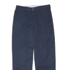 DICKIES Mens Cotton Blend Navy Blue Regular Fit Straight Leg Trousers W32 L31