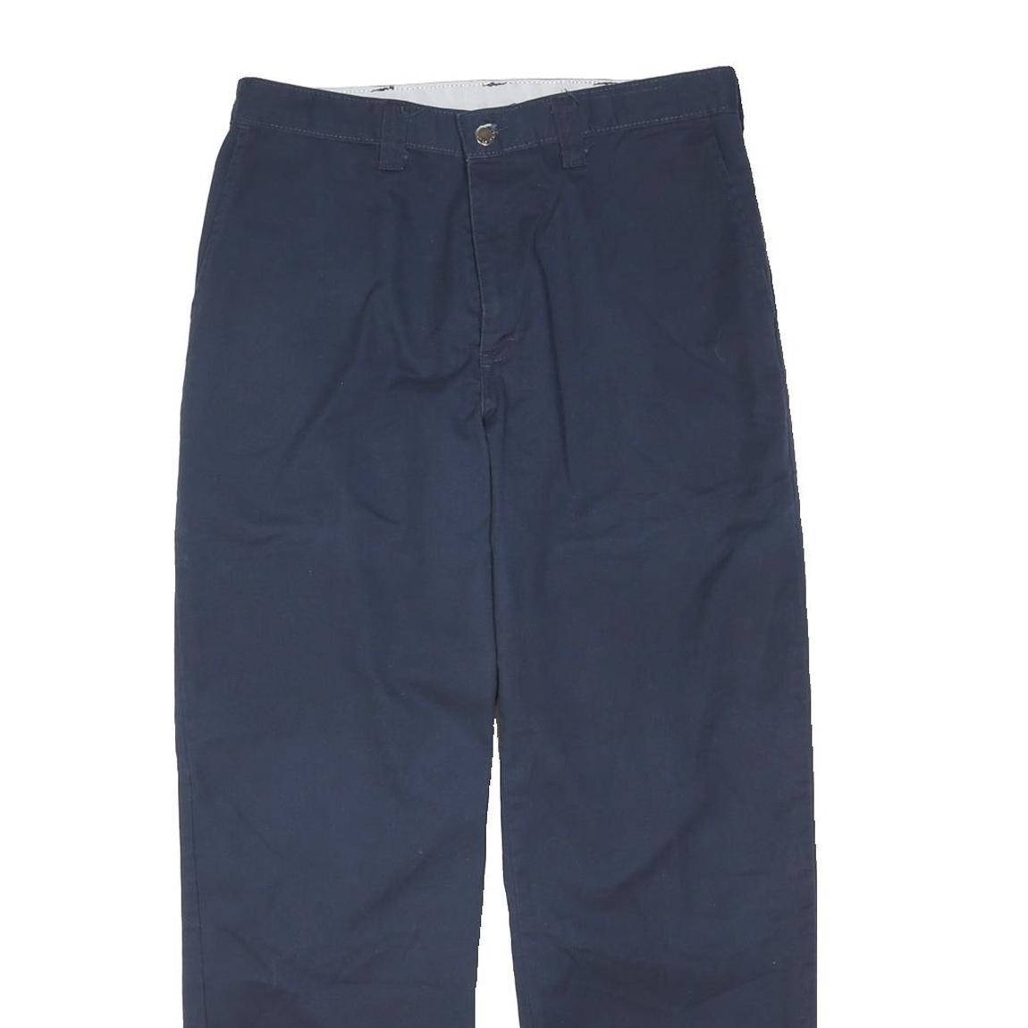 DICKIES Mens Cotton Blend Navy Blue Regular Fit Straight Leg Trousers W32 L31