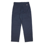 DICKIES Mens Cotton Blend Navy Blue Regular Fit Straight Leg Trousers W32 L31