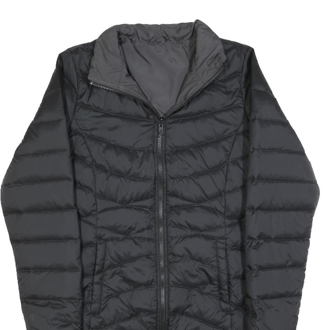 THE NORTH FACE Womens Black Reversible Puffer Jacket S Polyester Zip Outerwear