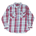 DEKOTA Mens Maroon Blue Check Shirt L Cotton Blend Flannel Casual