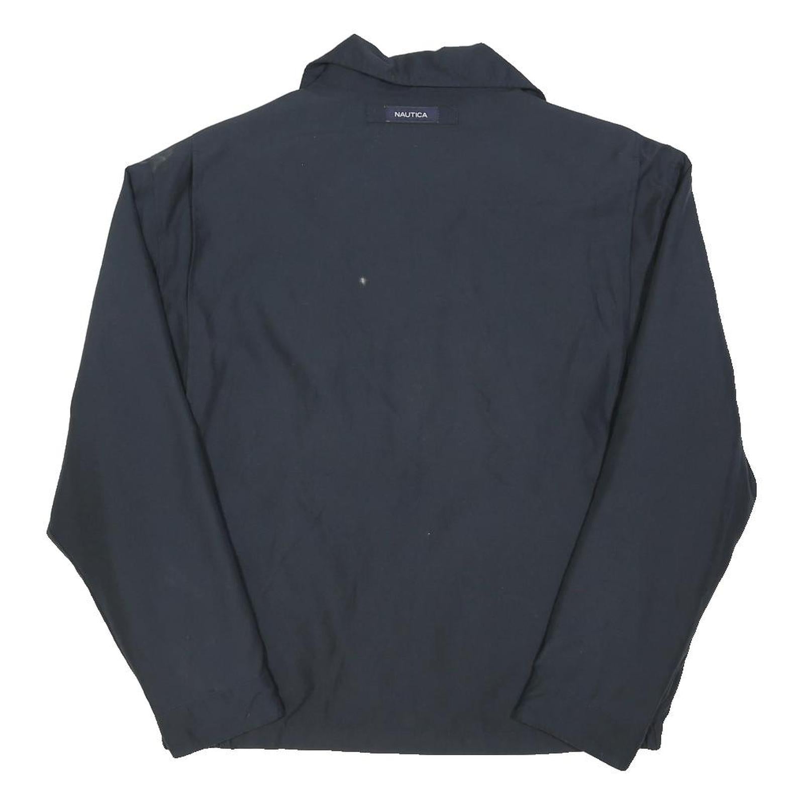 NAUTICA Mens Navy Blue Cotton Blend Zip Jacket L Classic Casual Outerwear