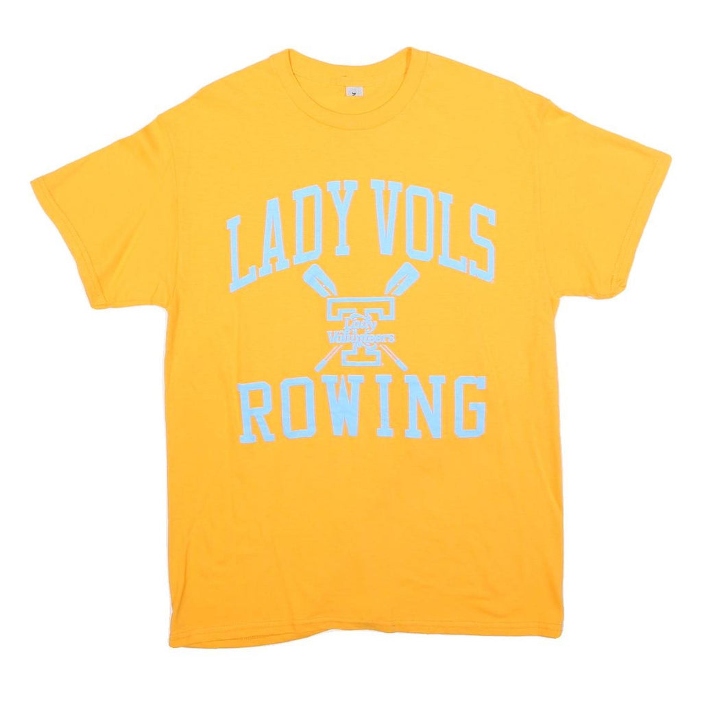Womens Yellow Lady Vols Rowing Graphic T-Shirt L Short Sleeve Crew Neck