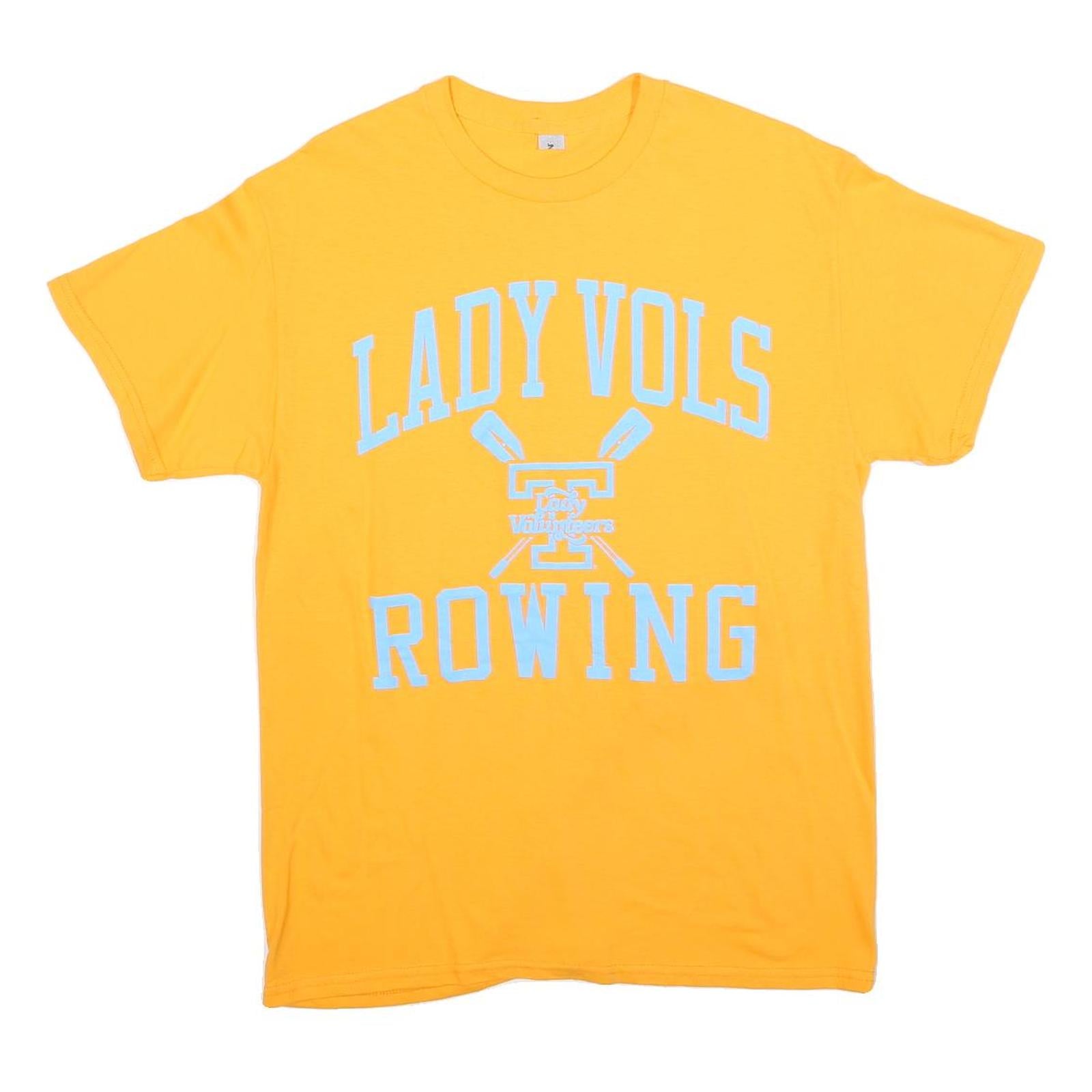 Womens Yellow Lady Vols Rowing Graphic T-Shirt L Short Sleeve Crew Neck