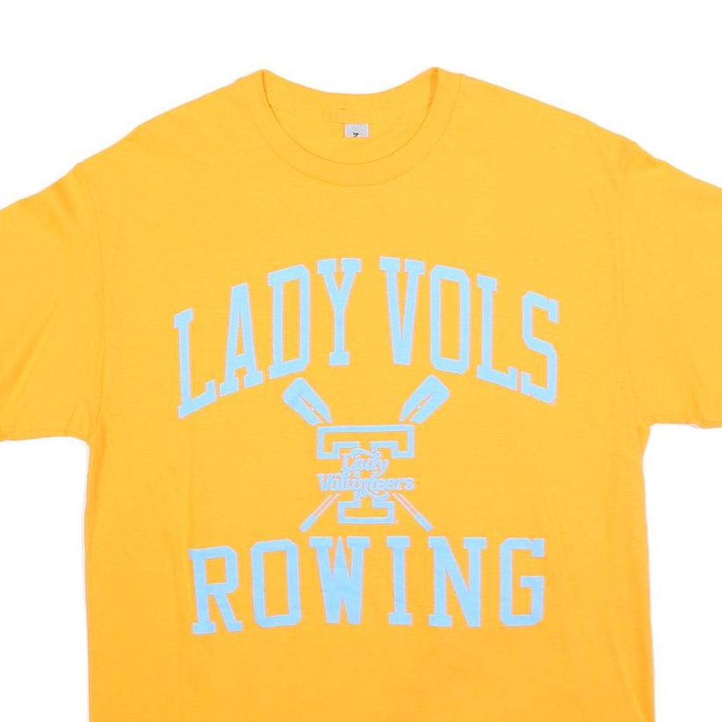 Womens Yellow Lady Vols Rowing Graphic T-Shirt L Short Sleeve Crew Neck