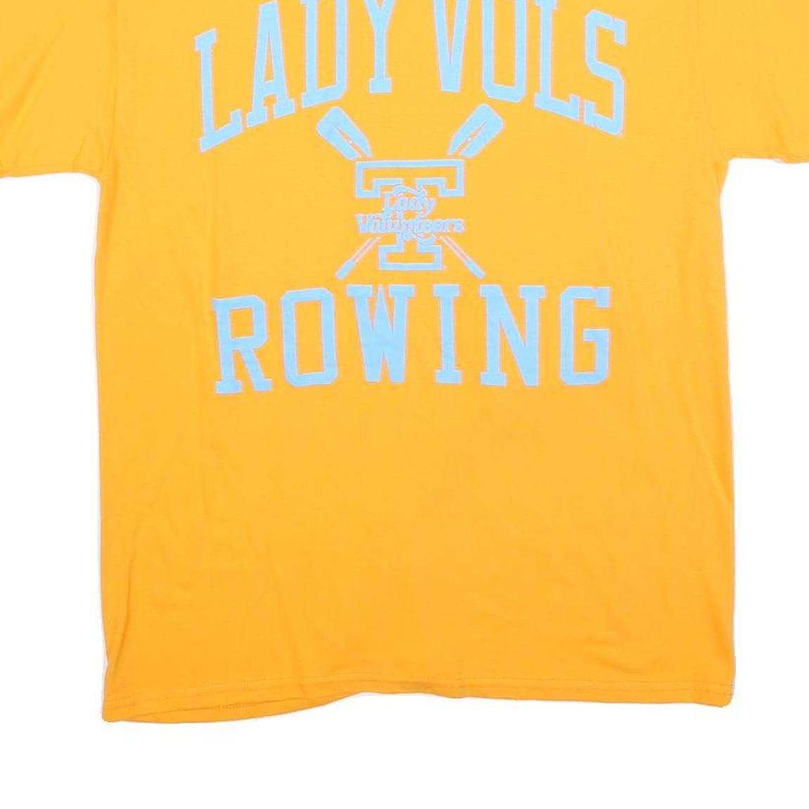 Womens Yellow Lady Vols Rowing Graphic T-Shirt L Short Sleeve Crew Neck