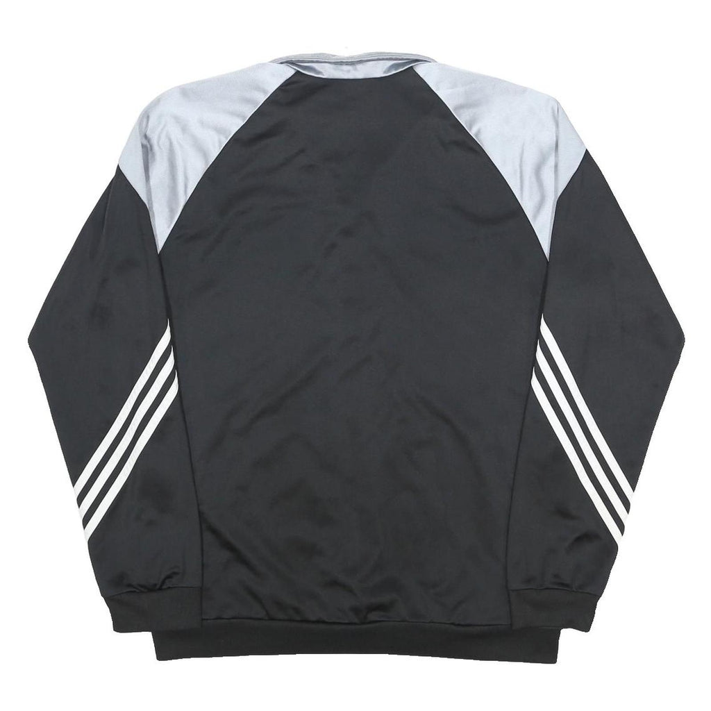 ADIDAS Mens Black & Grey Zip Up Polyester Sports Jacket L Athletic Track