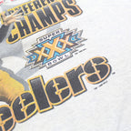 HANES Mens Grey Steelers Crew Neck M Cotton Blend Vintage NFL Sweatshirt