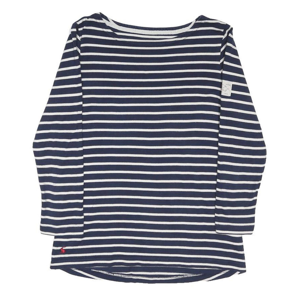 JOULES Womens Blue & White Striped Basic Long Sleeve Boat Neck UK 8 Top
