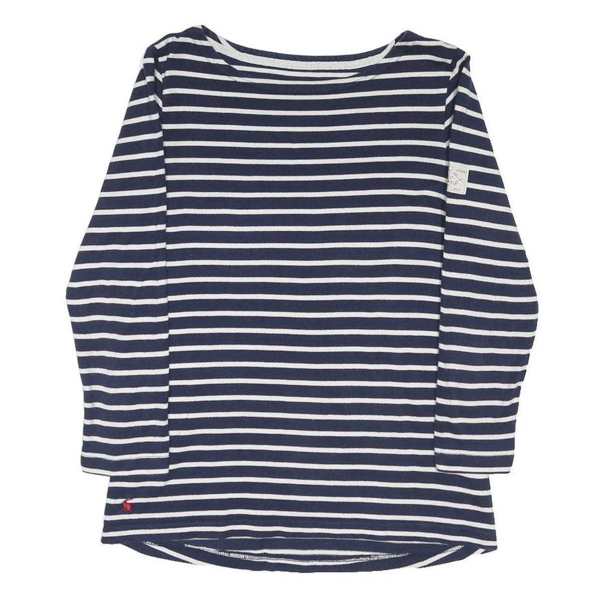 JOULES Womens Blue & White Striped Basic Long Sleeve Boat Neck UK 8 Top