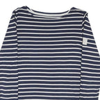 JOULES Womens Blue & White Striped Basic Long Sleeve Boat Neck UK 8 Top