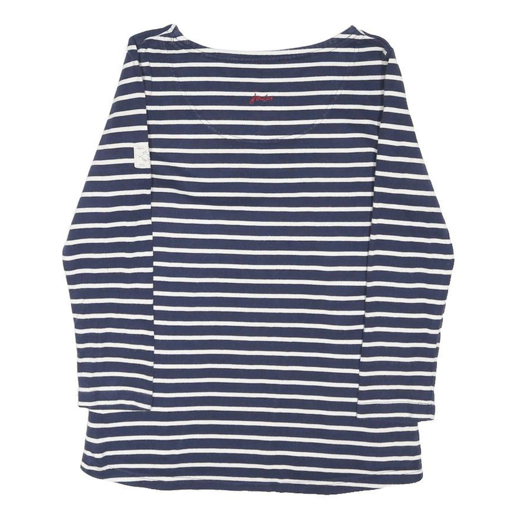 JOULES Womens Blue & White Striped Basic Long Sleeve Boat Neck UK 8 Top