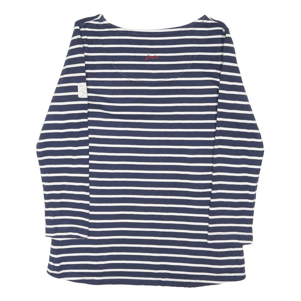 JOULES Womens Blue & White Striped Basic Long Sleeve Boat Neck UK 8 Top