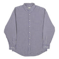 EDDIE BAUER Mens Blue Check Shirt S Button Down Collar Cotton Casual