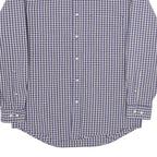 EDDIE BAUER Mens Blue Check Shirt S Button Down Collar Cotton Casual
