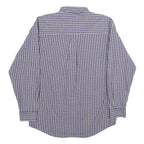 EDDIE BAUER Mens Blue Check Shirt S Button Down Collar Cotton Casual