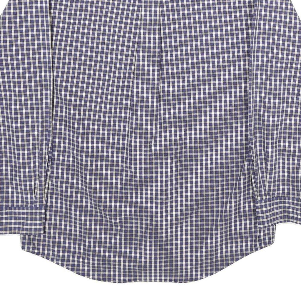 EDDIE BAUER Mens Blue Check Shirt S Button Down Collar Cotton Casual