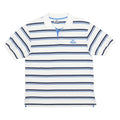 LONSDALE Mens White & Blue Striped Short Sleeve Polo Shirt L