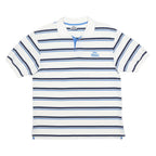 LONSDALE Mens White & Blue Striped Short Sleeve Polo Shirt L