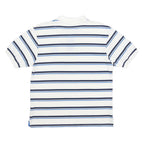 LONSDALE Mens White & Blue Striped Short Sleeve Polo Shirt L