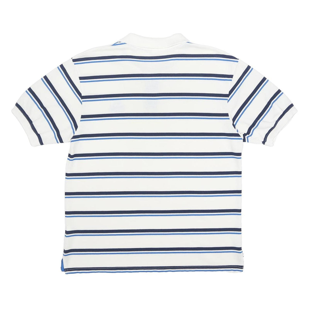 LONSDALE Mens White & Blue Striped Short Sleeve Polo Shirt L