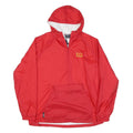 CHARLES RIVER Mens Red Nylon Hooded Jacket L Plain Water Resistant Zip