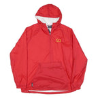 CHARLES RIVER Mens Red Nylon Hooded Jacket L Plain Water Resistant Zip