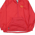 CHARLES RIVER Mens Red Nylon Hooded Jacket L Plain Water Resistant Zip