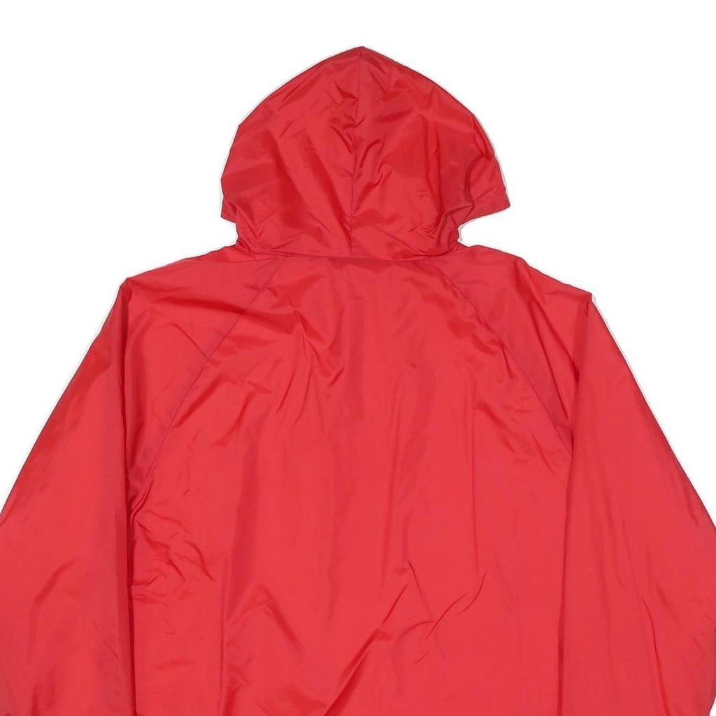 CHARLES RIVER Mens Red Nylon Hooded Jacket L Plain Water Resistant Zip