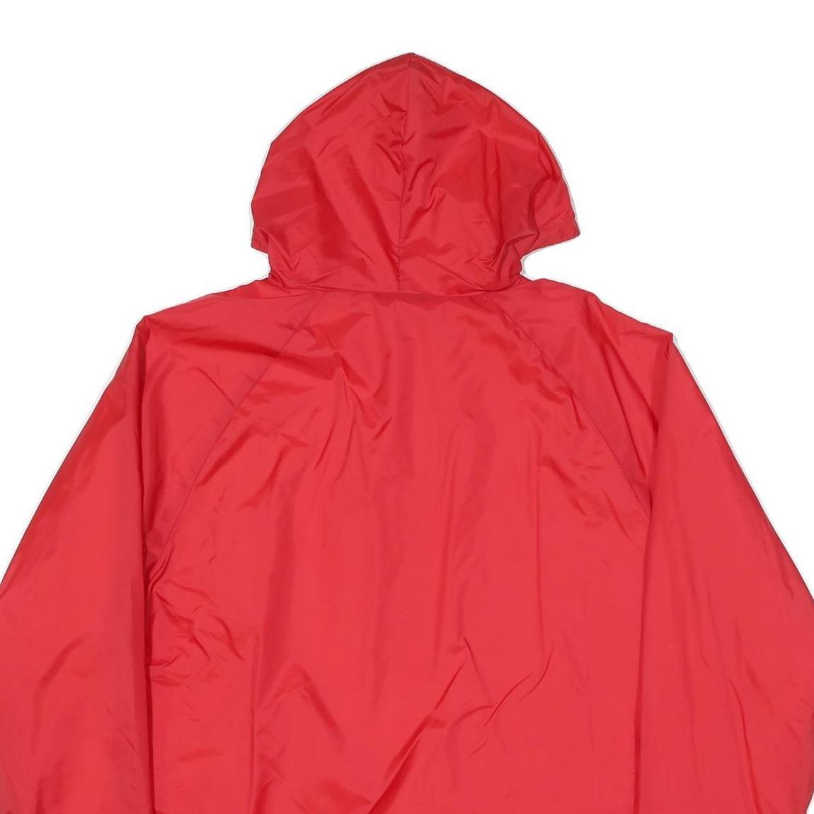 CHARLES RIVER Mens Red Nylon Hooded Jacket L Plain Water Resistant Zip