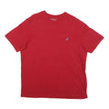 NAUTICA Mens Red Crew Neck T-Shirt L Cotton Blend Short Sleeve Logo Embroidered