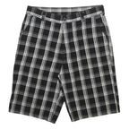 DICKIES Mens Black & Grey Check Casual Shorts M W32 Cotton Blend Comfort Style