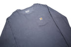 CARHARTT Womens Blue Plain Cotton Waffle Knit Crew Neck Jumper M Casual