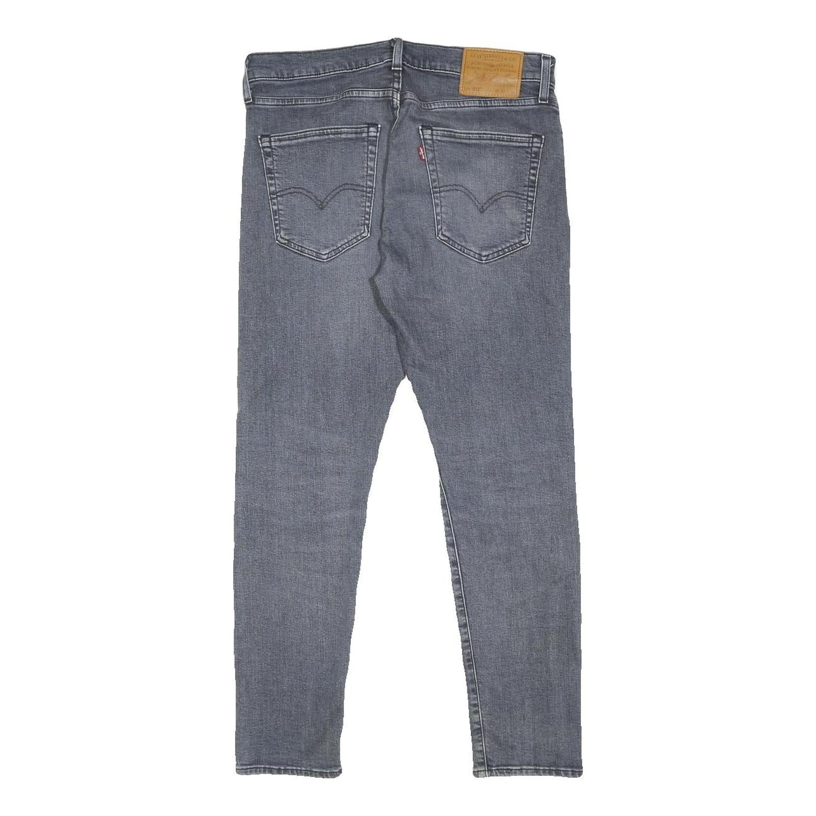 LEVI'S 512 BIG E Mens Slim Jeans Blue Denim W32 L30 Cotton Blend Zip