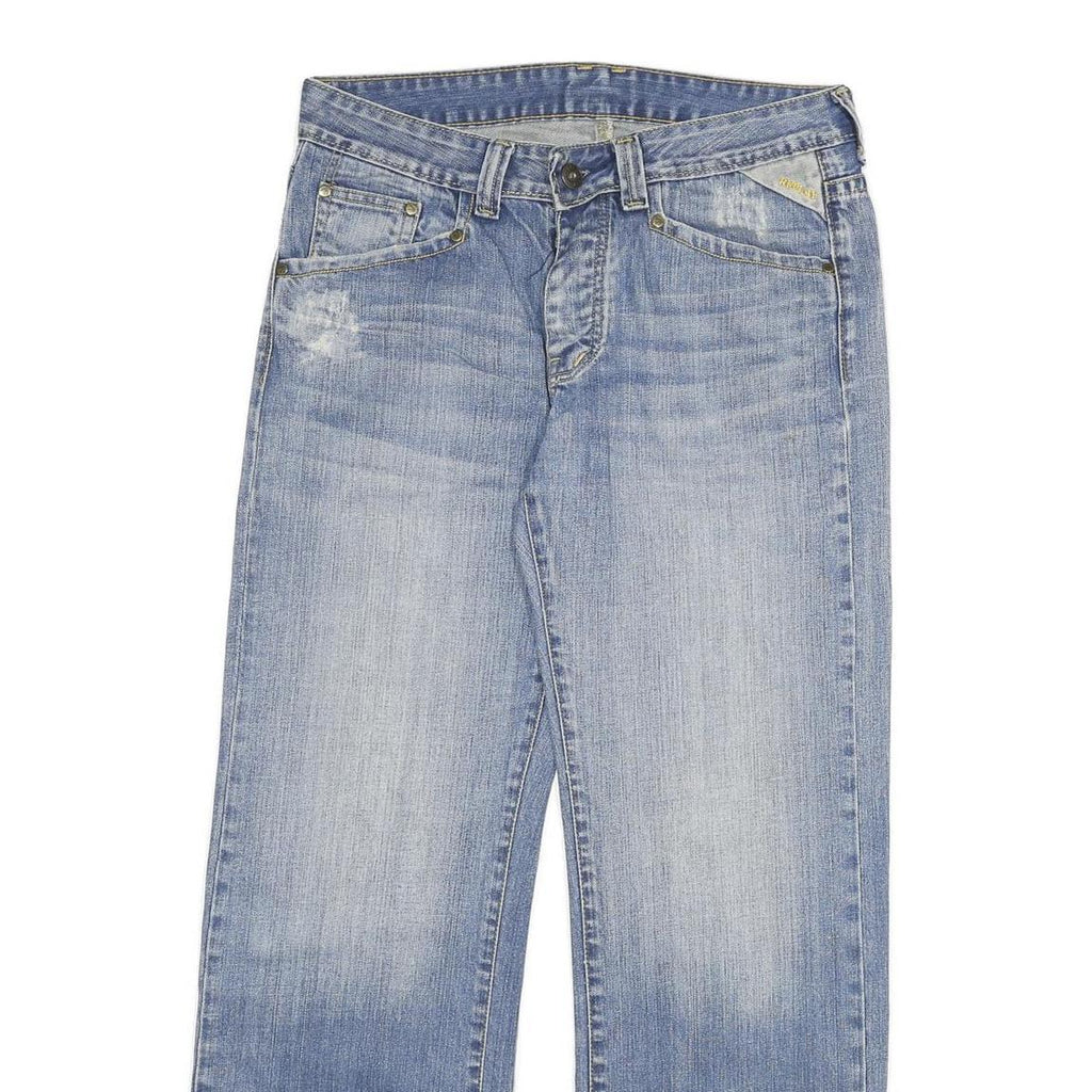 REPLAY Mens Regular Blue Denim Rinse Jeans W32 L31 Classic Button Cotton Blend