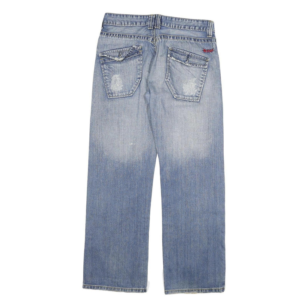 REPLAY Mens Regular Blue Denim Rinse Jeans W32 L31 Classic Button Cotton Blend