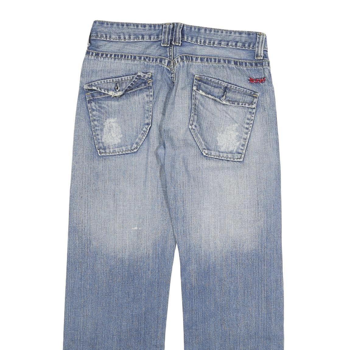 REPLAY Mens Regular Blue Denim Rinse Jeans W32 L31 Classic Button Cotton Blend