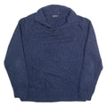 NAUTICA Mens Jumper Blue Button Neck Tight Knit Wool L