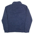 NAUTICA Mens Jumper Blue Button Neck Tight Knit Wool L