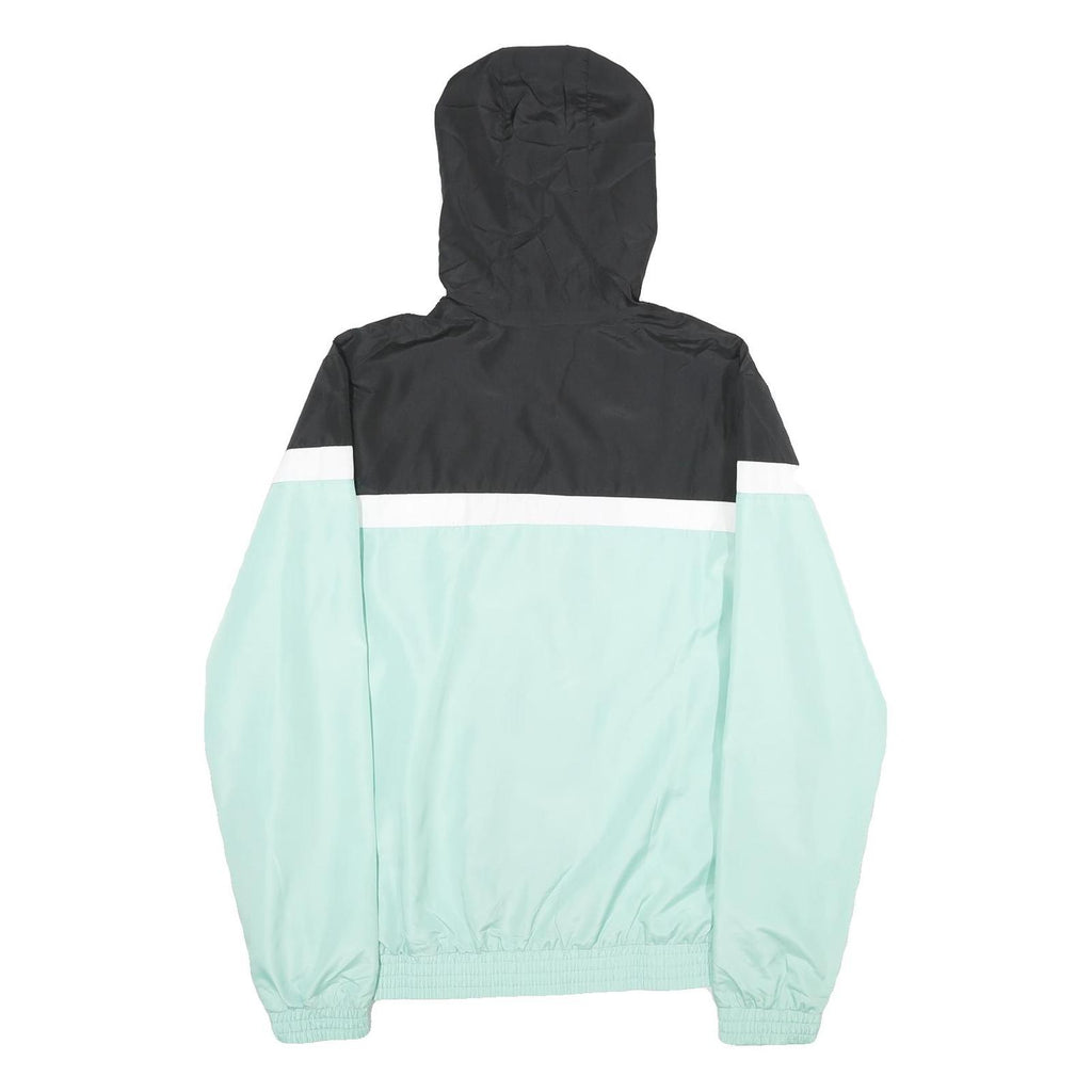 FILA Mens Black & Mint Zip Hooded Windbreaker Jacket L Polyester Sportswear