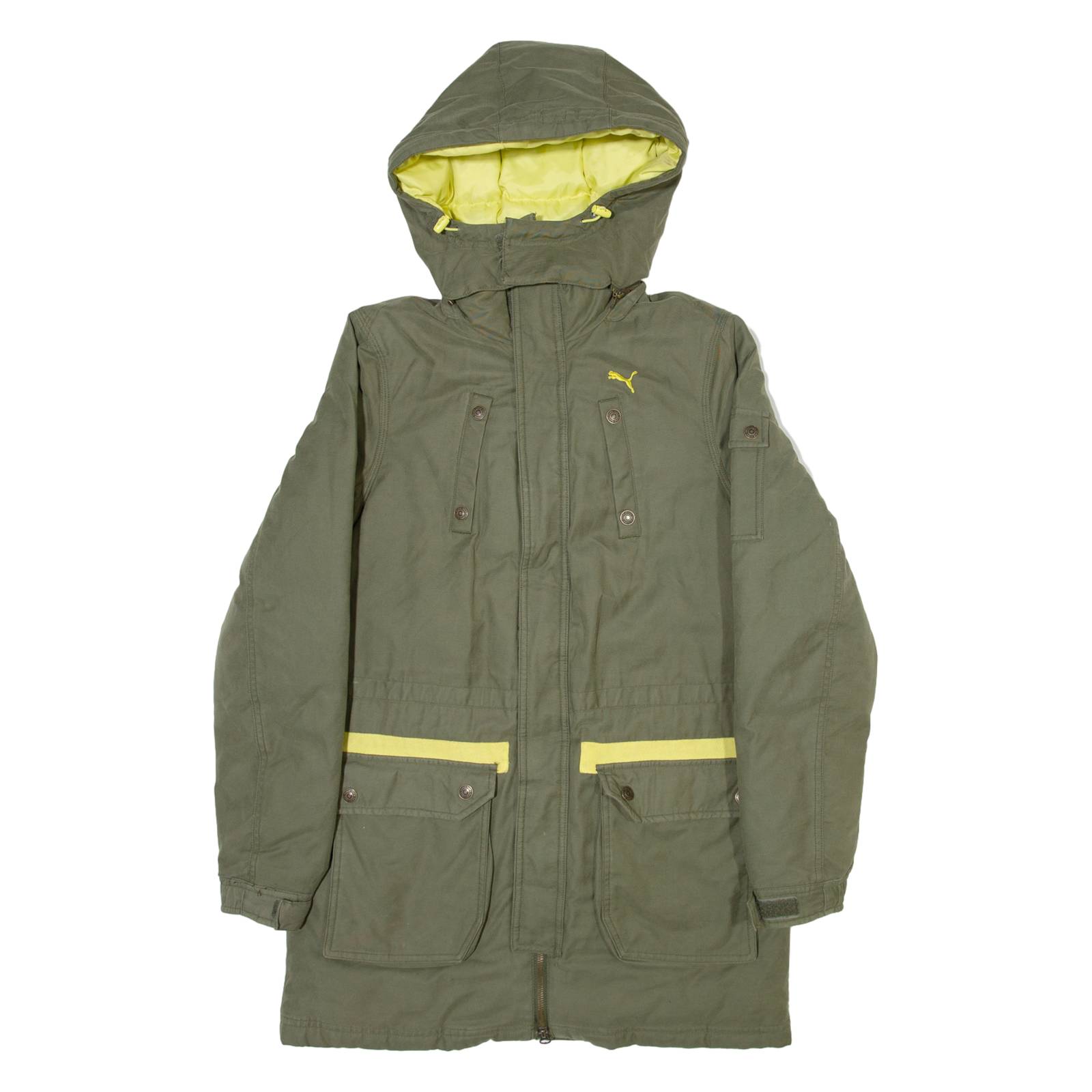 PUMA Mens Parka Jacket Green Hooded M