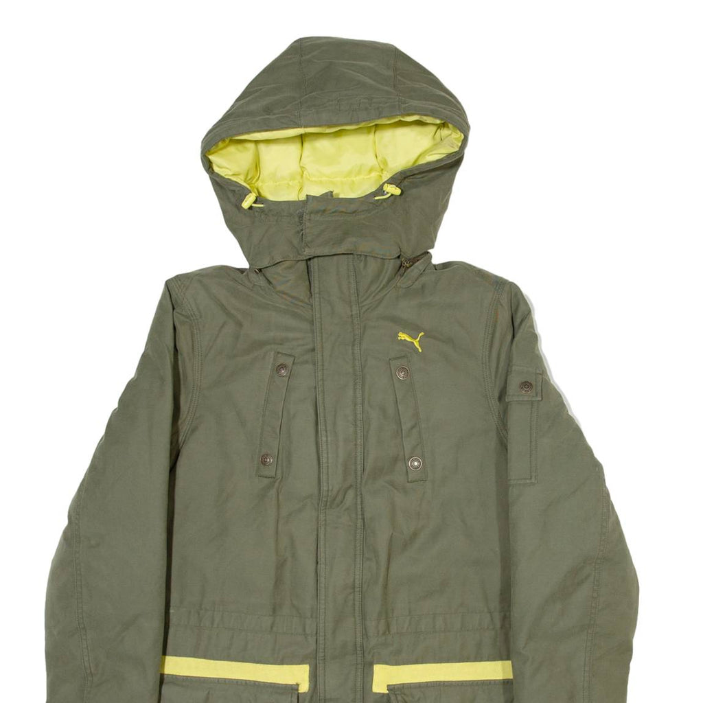 PUMA Mens Parka Jacket Green Hooded M