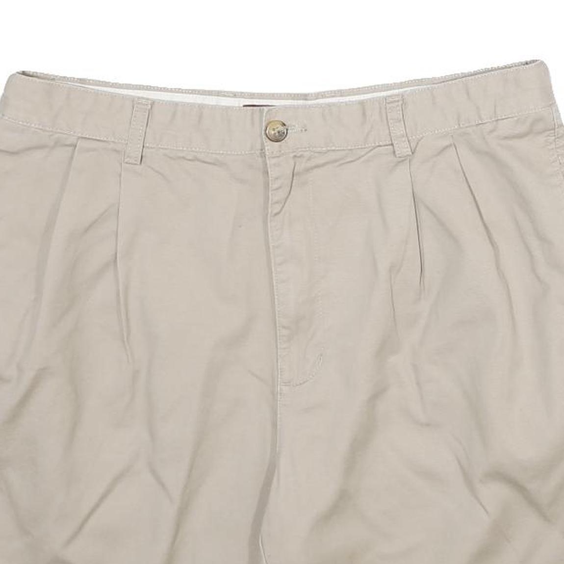 CHAPS Mens Shorts Beige Casual Plain L W36 Summer Cotton Comfort