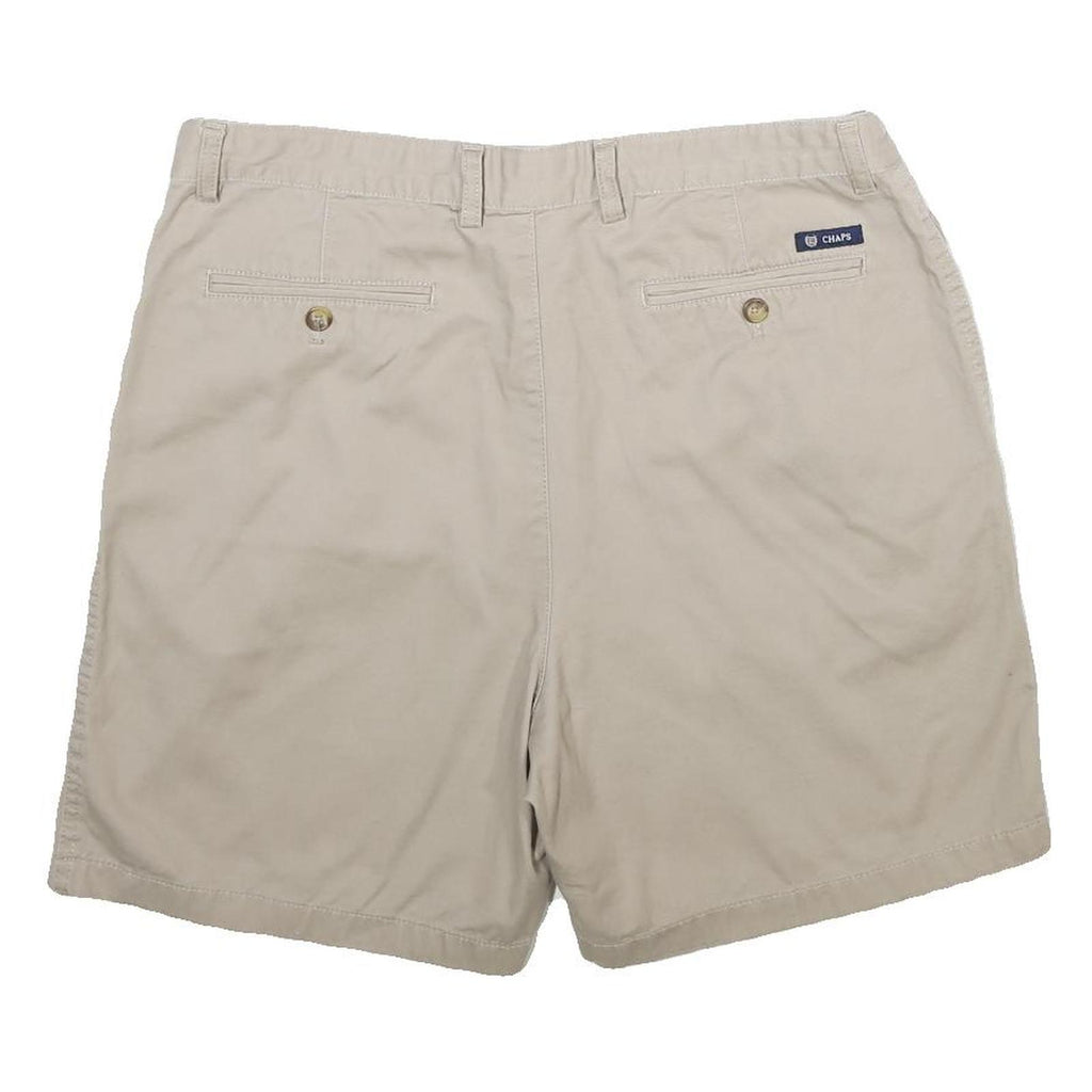 CHAPS Mens Shorts Beige Casual Plain L W36 Summer Cotton Comfort