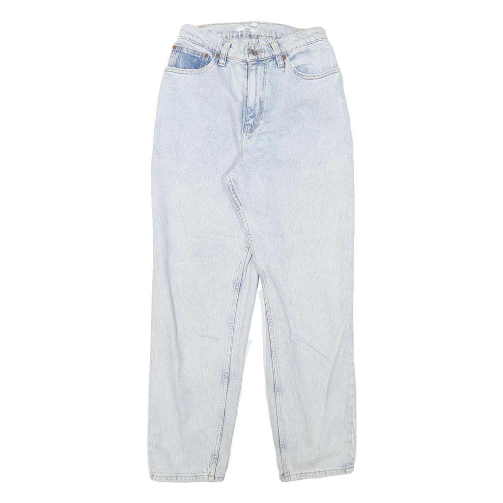 MANGO Womens Jeans Blue Relaxed Straight Denim Light W24 L27 Casual Classic