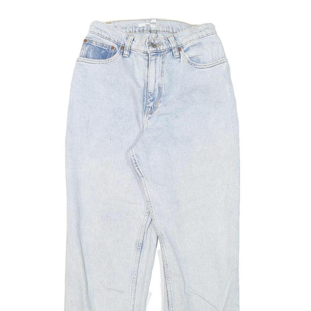 MANGO Womens Jeans Blue Relaxed Straight Denim Light W24 L27 Casual Classic